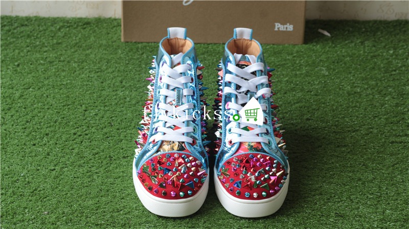 Christian Louboutin Colorful Spike High Top Flat Sneakers